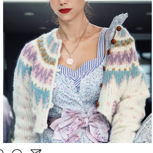 LoveShackFancy LSF Megan Crop Cardigan Sweater - Picture 6 of 12